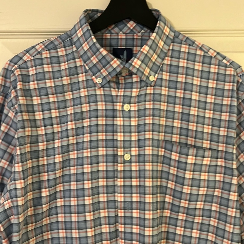 Johnnie-O Prep-Performance Plaid Dress Shirt Like New! Medium
